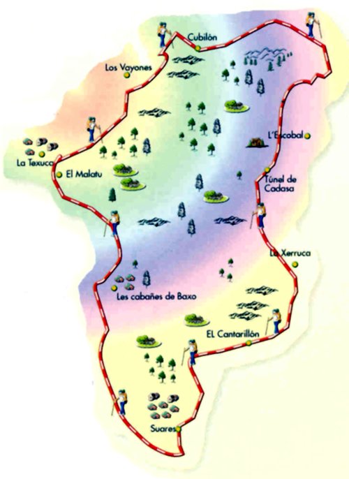 Plano Ruta Túnel de Saús