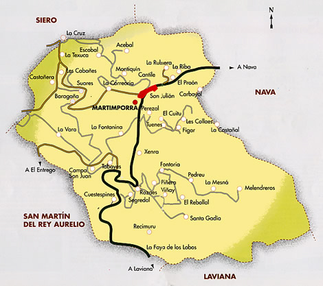 Mapa del Concejo de Bimenes